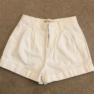 White High Rise Denim Short